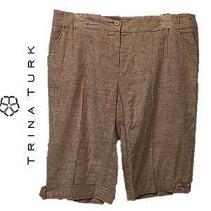 🌸 TRINA TURK LINEN POLLYWOG SHORTS